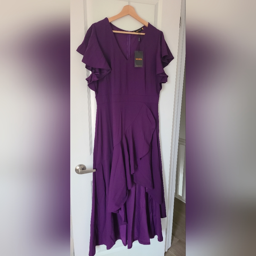 Purple hi lo dress